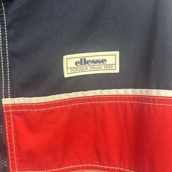 Vintage 90s Ellesse Perugia Italia Men's Navy Blue & Red Windbreaker Size S - Picture 3 of 11